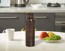 Load image into Gallery viewer, AAYUVEDA® Handcrafted Antique Design 100% Pure Copper Water Bottle, 1 Litre - Home Decor Lo
