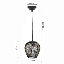 Load image into Gallery viewer, Homesake Wire Mesh, Chandelier Hanging Light Decorative Light Lamp for Living Room, Home, Bedroom, Jhumar Lighting for Home Decor Items (Black) - Pack of 1
