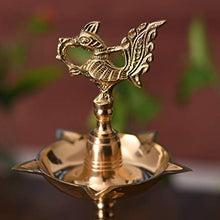 Load image into Gallery viewer, Collectible India Brass Peacock Mahabharat Diya Oil Lamp (Golden, 10.5 X 3.5 Inch) - Home Decor Lo