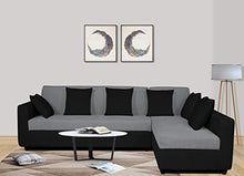 Load image into Gallery viewer, Adorn India Rio Decent L Shape 5 Seater coner Sofa Set (Right Side Handle) (Grey & Black) - Home Decor Lo
