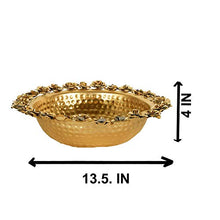 Load image into Gallery viewer, Shopping club Brass Traditional Urli Bowl (Gold_3 Inch X 9 Inch X 10 Inch) - Home Decor Lo