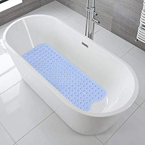VINGTOS SALES Anti-slip Bathroom Floor Mat (Light Blue, Silicone, 100 X 40 cm). - Home Decor Lo