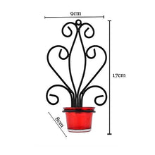 Load image into Gallery viewer, Saliha Art & handicrafts Modern Art Large Wall Sconce with Glass Votive Candle Tealight Holders,Set of 2,RED, Antique Metal Wall Scone Candles - Home Decor Lo