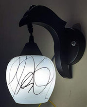 Load image into Gallery viewer, GreyWings Frost Glass, Wooden Base Wall Hanging Lamp/Light, Sconce with LED Colour Changing Warm White, Cool White and White (Black) - Home Decor Lo