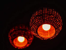 Load image into Gallery viewer, Crafty Nation Handcrafted and Woven Bamboo Cane Ceiling Lamps - Natural Beige - Set of 2