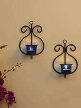 Load image into Gallery viewer, Decorative Blue Glass Cup Tealight Candle Holder