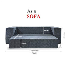 Load image into Gallery viewer, Fresh Up Vintage Foldable Sofa Cum Bed with Removal Washable Fabric Cover- 4ftx6ft Three Seater- Dark Grey, Cushions Included - Home Decor Lo