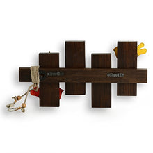 Load image into Gallery viewer, ExclusiveLane 'Birds On Planks' Warli Handpainted Wall Keyholder & Home Decorative Key Holders (6 Hooks) - Keychain Holder Key Hangers Key Stand & Wall Hanging Wooden Key Holder for Wall - Home Decor Lo