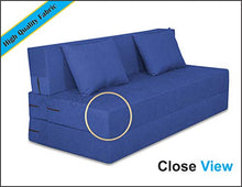 Load image into Gallery viewer, Adorn India Easy Three Seater Sofa Cum Bed Alyn 5'x 6' (Dark Blue) - Home Decor Lo