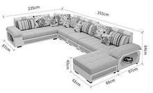 Load image into Gallery viewer, Quality Assure Furniture Hardwood 9 Seater Fabric Sofa Set with 4-Puffy (Roland Brown) - Home Decor Lo