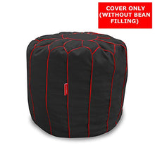 Load image into Gallery viewer, Urbanloom Combo - Organic Cotton Handloom XXXL Bean Bag Cover ONLY (Without Beans) + Large Designer Footstool Cover, Black (Iris Collection) - Home Decor Lo