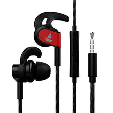 Load image into Gallery viewer, boAt Bassheads 242 Wired Sports Earphones with HD Sound, 10 mm Dynamic Drivers, IPX 4 Sweat and Water Resistance, Superior Coated Cable, in-Line Mic and Carry Pouch (Active Black) - Home Decor Lo