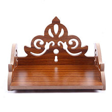 Load image into Gallery viewer, MS ENTERPRISE Wooden Singhasan Temple for God, Laddu Gopal Sinhasan for Pooja Mandir, Singhasan for Diwali, Durga Pooja, Navratri, Ganesh Chaturthi - Multicolor (5.5 * 6 * 8 Inch) (Red) - Home Decor Lo