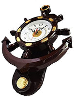 Load image into Gallery viewer, Click n Ship Plastic Pendulum Wall Clock (Brown) - Home Decor Lo