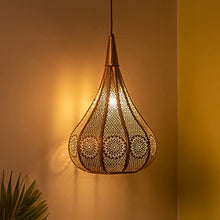 Load image into Gallery viewer, ExclusiveLane 'Morrocan Flame' Hand-Etched Pendant Lights for Ceiling Lamp Pendant Lamp & Hanging Lights in Iron (13 Inch, Matte Finish, Without Bulb)