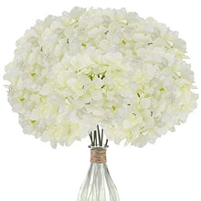 Load image into Gallery viewer, Elfii 10 Pack Silk Hydrangea Heads Artificial Flowers Heads with Stems for Home Party Decor Bride Holding Flowers Bouquet Baby Shower Decoration Centerpiece DIY Wreath Craft- Ivory White - Home Decor Lo