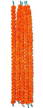Load image into Gallery viewer, Phool Mala Artificial Flowers Marigold Garlands for Decoration - Pack of 5 (Orange) - Home Decor Lo