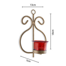 Load image into Gallery viewer, Homesake Metal Decorative Golden Wall Sconce Candle Holder, Pack of 2 - Home Decor Lo