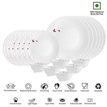 Load image into Gallery viewer, Cello Lush Fiesta Opalware Dinner Set, 18-Pieces, White - Home Decor Lo