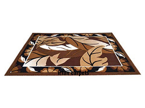 irfan carpets Floral Modern Carpet (Brown, Acrylic, 5 X 7 feet) - Home Decor Lo