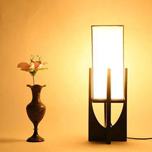 Load image into Gallery viewer, Make in Modern Wooden & Fabric Square Table Lamp Without Bulb (Black & White, 40 Watt) - Home Decor Lo