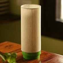 Load image into Gallery viewer, ExclusiveLane 14 Inch Wooden Home Decorative Bedroom Living Room Bedside Table Lamps for Home Decoration (12.7 cm x 12.7 cm x 35.6 cm, Green & Off White, Without Bulb) - Home Decor Lo