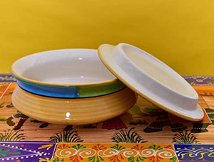 Kunhar Yellow Ceramic Donga with Lid, 650 ml - Home Decor Lo