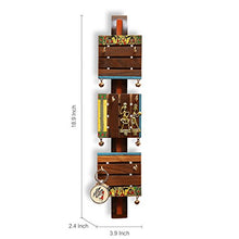 Load image into Gallery viewer, ExclusiveLane Brass, Wood and Colour Madhubani Handpainted Sheesham Wood Home Decorative Keychain Holder Key Hangers Key Stand & Wooden Hanging Key Holder for Wall (Natural Dark Brown) (EL-012-059) - Home Decor Lo