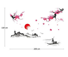 Load image into Gallery viewer, Amazon Brand - Solimo Wall Sticker for Living Room (The Lake & The Mountains, Ideal Size on Wall - 200 cm x 150 cm) - Home Decor Lo