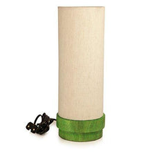 Load image into Gallery viewer, ExclusiveLane 14 Inch Wooden Home Decorative Bedroom Living Room Bedside Table Lamps for Home Decoration (12.7 cm x 12.7 cm x 35.6 cm, Green & Off White, Without Bulb) - Home Decor Lo