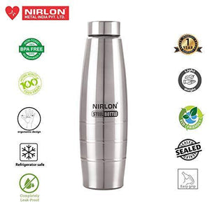 NIRLON Stainless Steel 6 Pcs Fridge Water Bottle/Refrigerator Bottle/Thunder(1000 ML) - Home Decor Lo