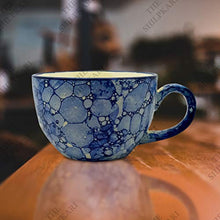 Load image into Gallery viewer, TSK Ceramic Modern Soup Bowl/Soup Cup Set with White Spoons - 350 ml, 2 Pieces, Blue - Home Decor Lo