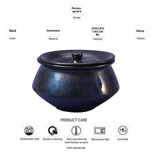 Load image into Gallery viewer, Caffeine Ceramic/Stoneware Serving Haandi Casserole (Black) - Set of 4 - Home Decor Lo