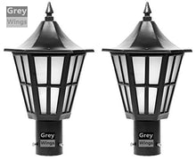 Load image into Gallery viewer, GreyWings Waterproof Outdoor Black Gate/Pillar/Garden Light with LED Bulb (Small, B22) Pack of 2 - Home Decor Lo
