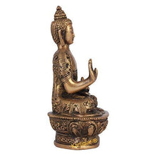 Load image into Gallery viewer, Buddha Idol Statue Blessing with Sacred Kalash & Draped in Shawl - Home Decor Lo