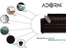 Load image into Gallery viewer, Adorn India Rio Highback Leatherette 3 Seater Sofa (Brown) - Home Decor Lo