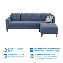 Load image into Gallery viewer, Amazon Brand - Solimo  Alen six Seater RHS L Shape Sofa Set (Blue) - Home Decor Lo