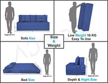 Load image into Gallery viewer, Adorn India Easy Three Seater Sofa Cum Bed Alyn 5'x 6' (Dark Blue) - Home Decor Lo