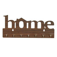 Load image into Gallery viewer, Webelkart Premium "Home" Keys Wooden Key Holder (29 cm x 13.5 cm x 0.4 cm, Brown)- 7 Hooks - Home Decor Lo