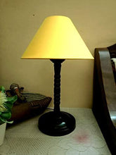 Load image into Gallery viewer, M2 Look Yellow Conical Shade and Beautiful Designig Black Metal Base Table Lamp for Bedroom and Drawing Room Table Lamps (Yellow) - Home Decor Lo