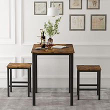 Load image into Gallery viewer, 3 Piece Dining Table Set, Small Kitchen Table and 2 Stools