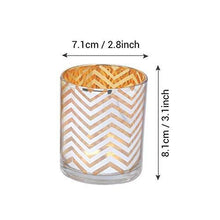 Load image into Gallery viewer, TIED RIBBONS Set of 6 Votive Glass Tealight Candle Holders - Diwali Lighting Decoration and Corporate Gift Item (Glass, Golden) - Home Decor Lo
