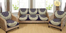 Load image into Gallery viewer, Nendle Luxurious Cotton Abstarct Design 5 Seater Sofa Cover Set for Living Room (Violet, 6 Pieces) - Home Decor Lo