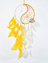 Load image into Gallery viewer, ARTBUG™ Yin Yang Yellow and White Dream Catcher Wall Hanging for Positive Energy and Protection (Big 6 Inch) for Home/Office/Shop/Rooms (Pack of 1) - Home Decor Lo