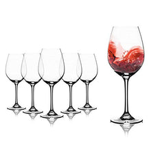 Load image into Gallery viewer, TBGHz Modvera Stemmed Wine Glass 16 Ounce | Lead Free Crystal Clear Classic Design | Perfect for Red Wines & White Wines at Your Next Elegant Dinner Party or Event | Elongated Bowl Design | Set of 6 - Home Decor Lo