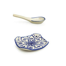 Load image into Gallery viewer, ExclusiveLane 'Moroccan Floral' Hand Painted Studio Pottery Ceramic Soup Bowls with Spoons & Saucers (Set of 4, Microwave Safe, 250 ML) - Handled Soup Bowls with Handle Soup Set with Spoon Soup Cups - Home Decor Lo