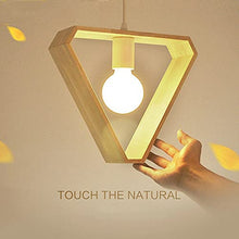 Load image into Gallery viewer, VXS Wooden 1 Head Modern Simple 3 Different Design Hexagon Square Triangle Shape Wood Pendant Light Lamp for Study Coffee Shop