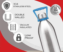 Load image into Gallery viewer, Milton Duo 2000 Thermosteel 24 Hours Hot and Cold Water Bottle with Handle, 1.86 Litres, Silver - Home Decor Lo