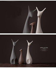 Load image into Gallery viewer, Xtore Home Dcor Lucky Deer Family Matt Finish Ceramic Figures (Set of 3),Large, Black - Home Decor Lo