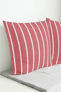 Encasa Homes Cushion Covers 2 pcs Set (50 x 50 cm) - Roma Red - Decorative Large Square Colourful Washable Eco-Cotton, Pillow Cases for Living Room, Sofa, Chair, Bedroom, Home & Hotel - Home Decor Lo